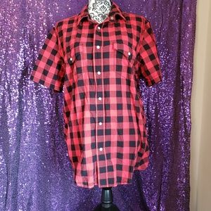Black and red checkered shirt